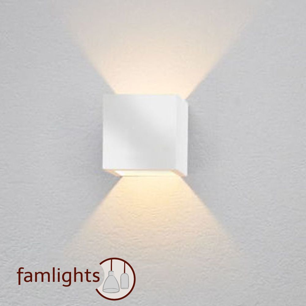 Hochwertige LED Gips Wandleuchte Wandlampe Gipsleuchte Up-Down effekt 2x 3,1W