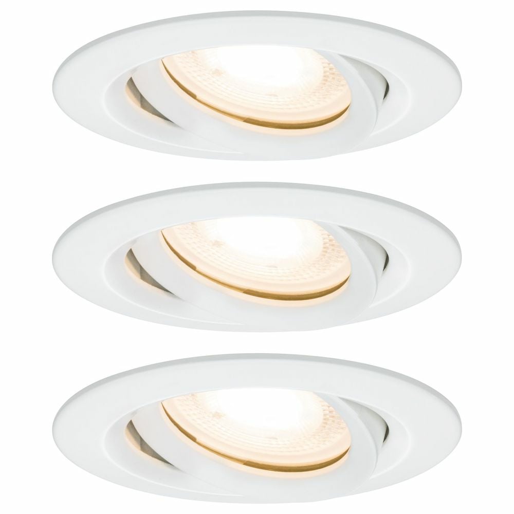 Premium LED Einbauspot Nova, schwenkbar, GU10, IP65, rund, wei, 3er Set