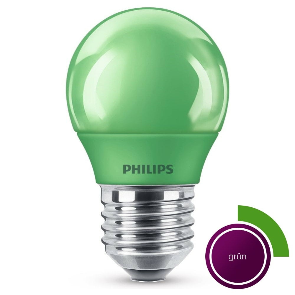 Philips LED Lampe, E27 Tropfenform P45, grn, nicht dimmbar, 1er Pack [Energieklasse C]