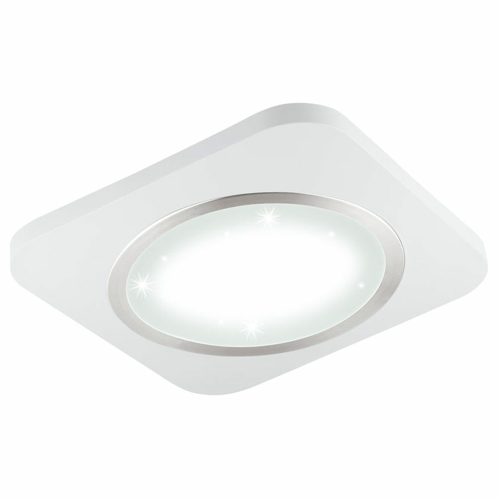 LED Aufbauleuchte Puyo in Weiß und Nickel-matt 28W 3400lm