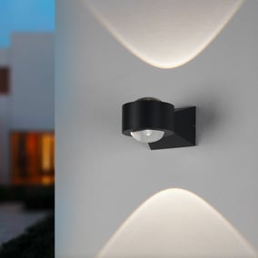 Haus Wand Lampe Feucht Raum Leuchte Balkon Kugel Licht Höhe 20,5 cm Bad Strahler 