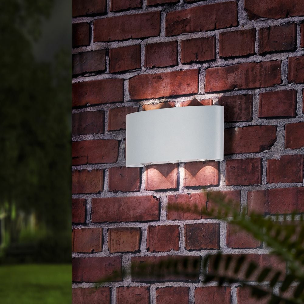 famlights | LED Außenwandleuchte Maximilian aus Aluminium in Weiß-matt