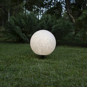 Gartenkugel Gardenlight in Weiß-Grau E27 300 mm