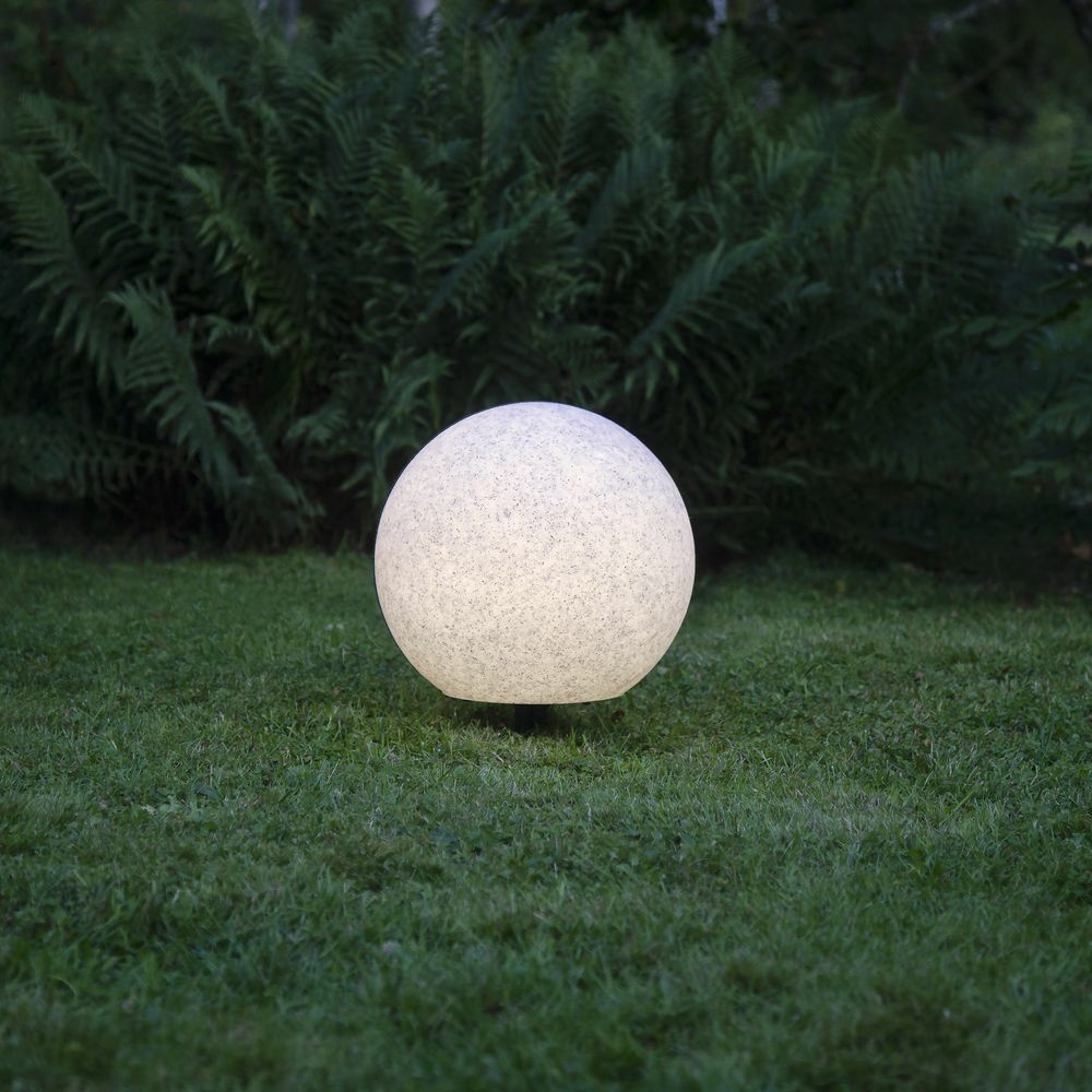 Gartenkugel Gardenlight in Weiß-Grau E27 400 mm