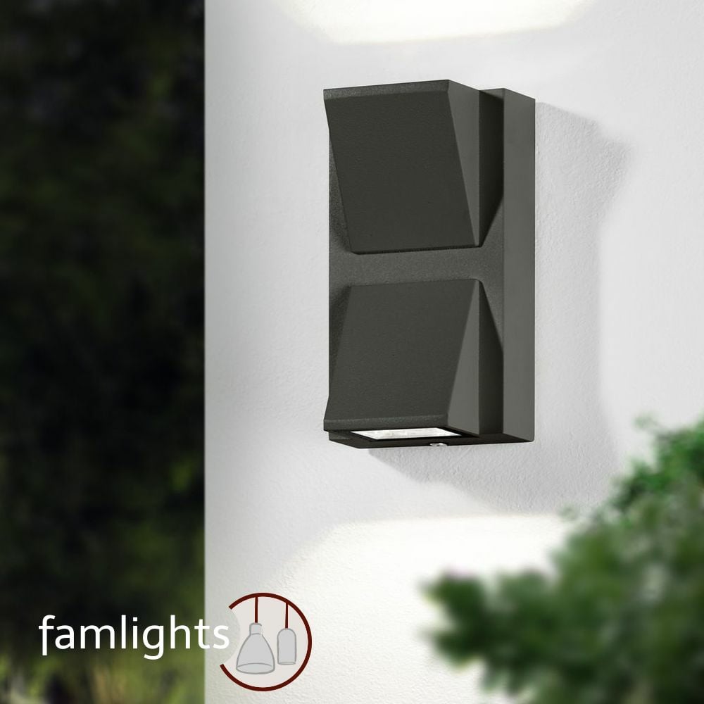 famlights | LED Außenwandleuchte Sabine aus Aluminium
