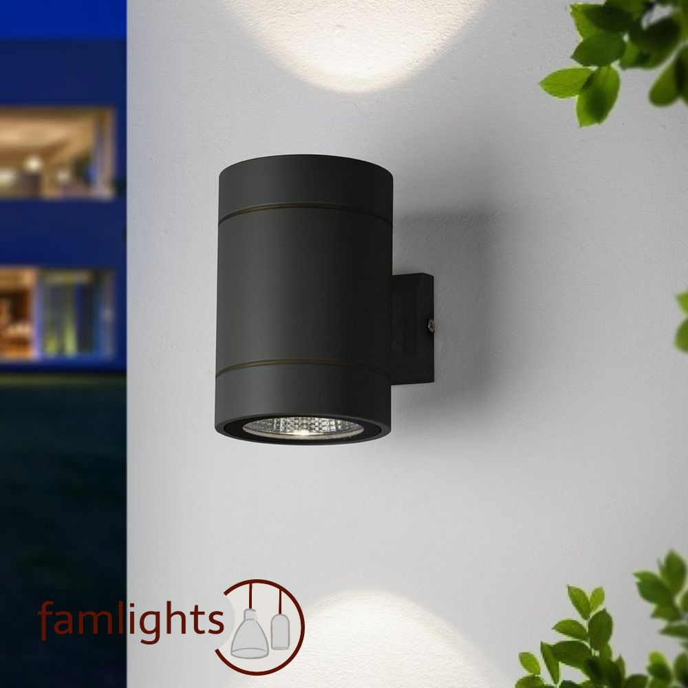 famlights | LED Außenwandleuchte Tristan aus Aluminium Up- & Downlight