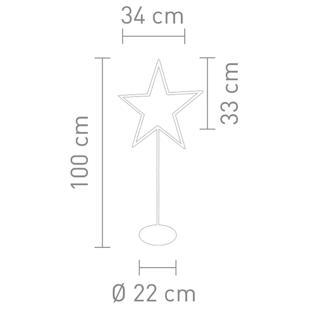 Indexbild 2 - LED Sternstehleuchte Lucy in 3W 100cm 💡 Chrom Metall⭐ Weihnachtssterne