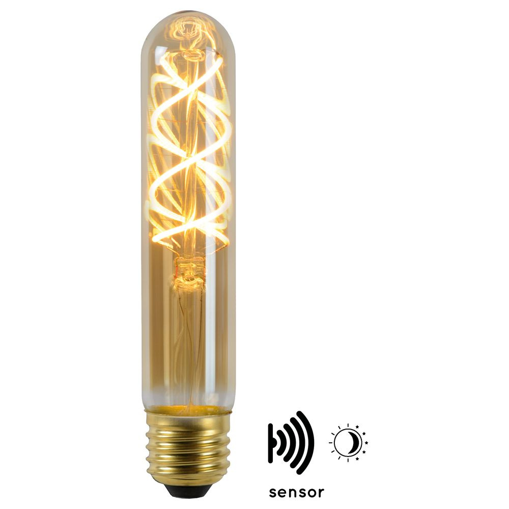 Vintage LED Lampe, Dmmerungssensor, E27, Rhre T32, Filament, 4W, 230lm, 2200K 1er-Pack