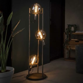 famlights | Stehleuchte Alica in Silber E27 3-flammig