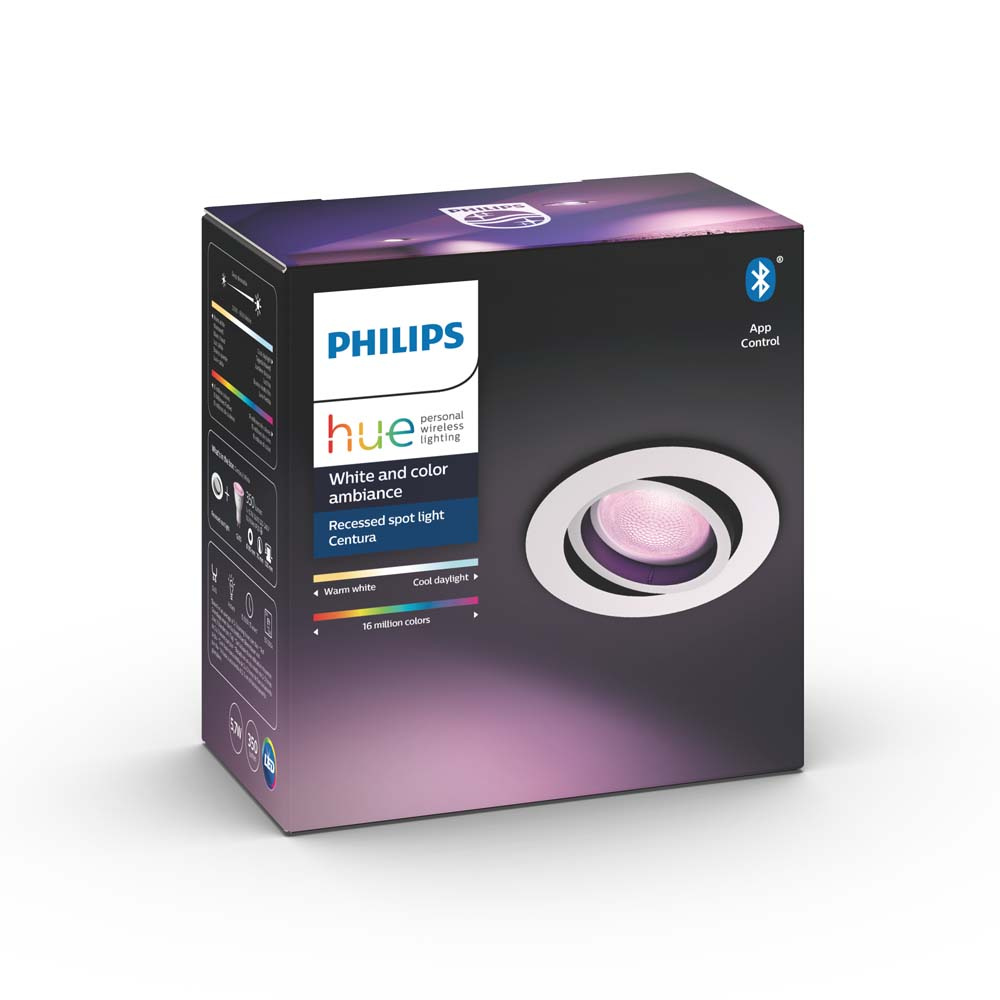 Philips Hue Bluetooth White & Color Ambiance Centura - Einbauspot Wei rund