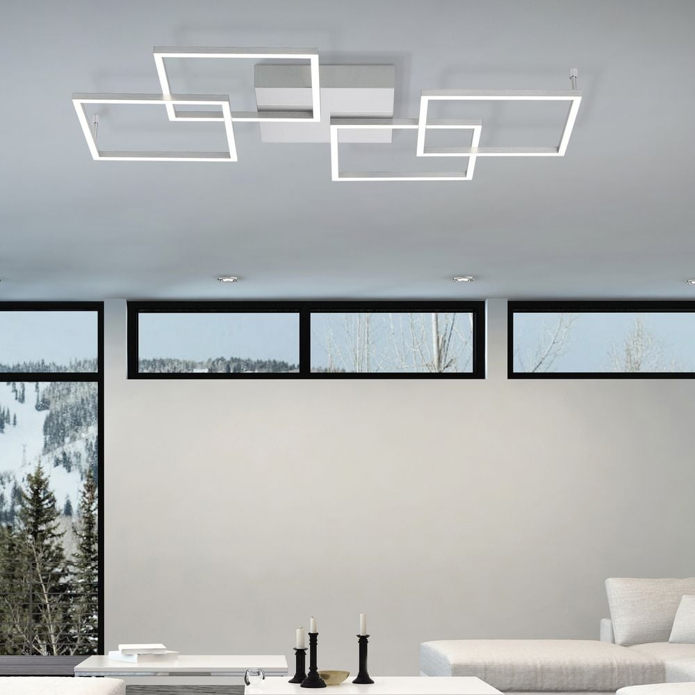 LED Deckenleuchte Inigo aus Aluminium in Silber 70x750x750 mm  - Onlineshop Click licht