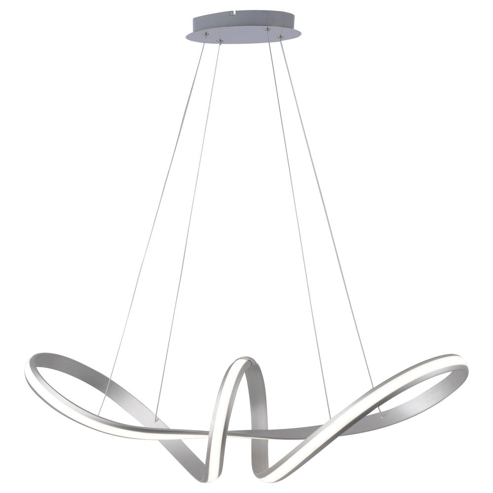 LED Pendelleuchte Melinda in Silber, geschwungen 940 mm  - Onlineshop Click licht