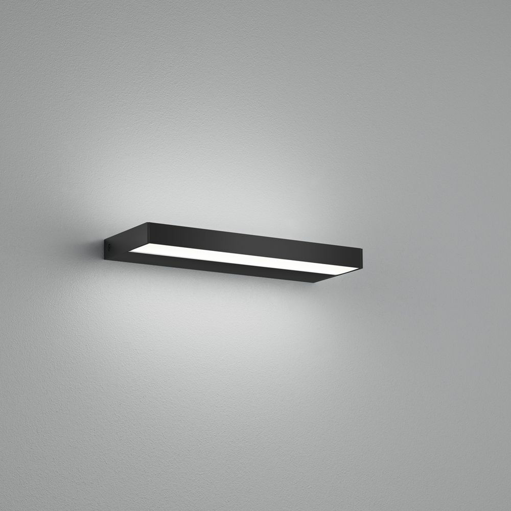 LED Wandleuchte Slate in Schwarz-matt und Transparent-satiniert 6W 270lm IP44 300mm