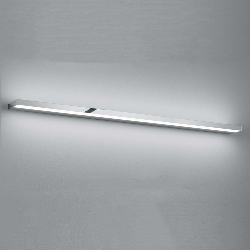 LED Wandleuchte Slate in Chrom und Transparent-satiniert 24W 1530lm IP44 1200mm