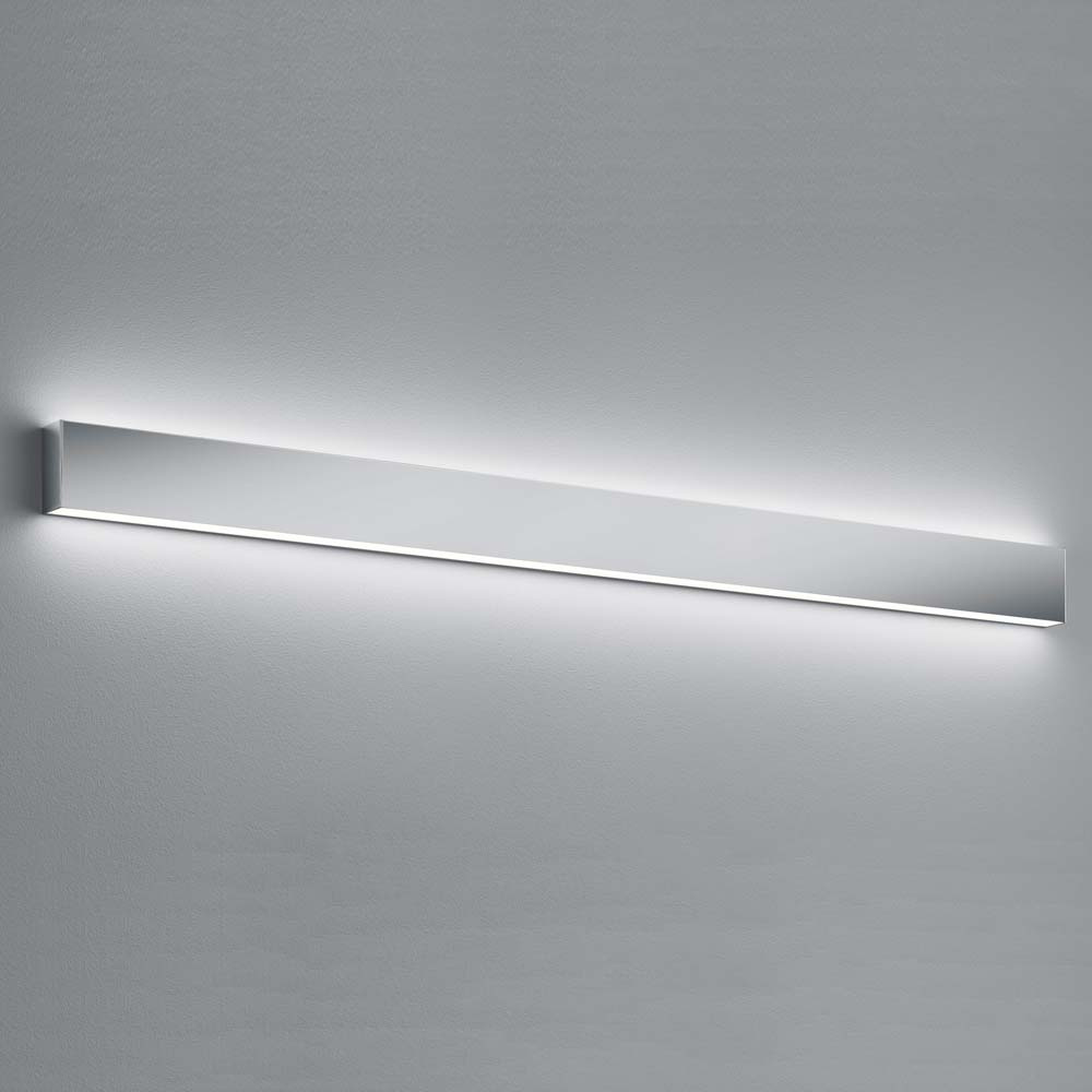 LED Wandleuchte Vis in Chrom und Transparent-satiniert IP44 | Helestra