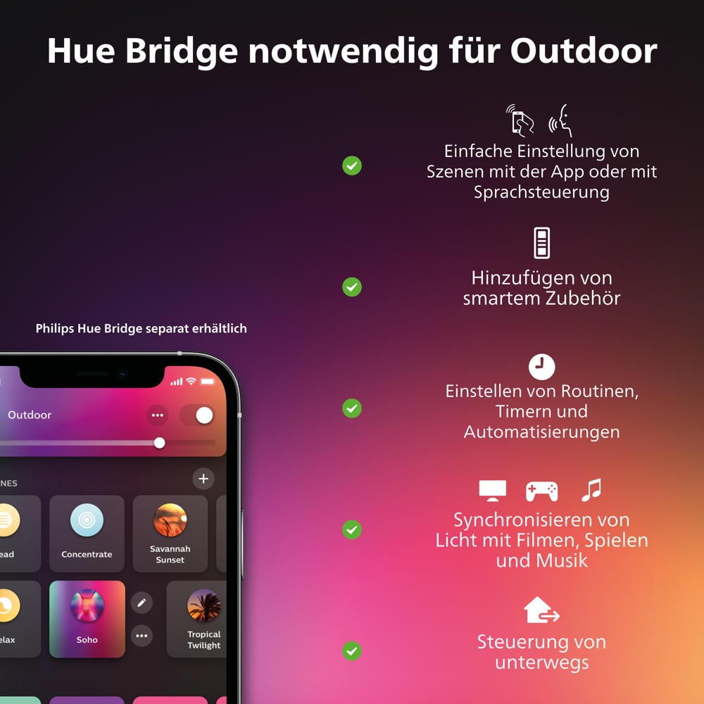 Philips Hue White & Color Ambiance Nyro Wandleuchte schwarz 1000lm | Philips  Hue | 1745630P7