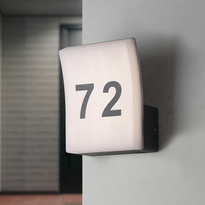 LED Außenwandleuchte Dämmerungssensor IP44 mit Hausnummer Weiß 