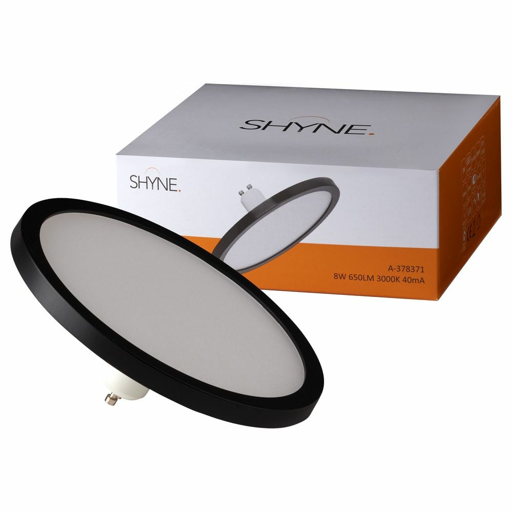 SHYNE | LED GU10 Panelleuchtmittel, 145mm, dimmbar in Schwarz-matt