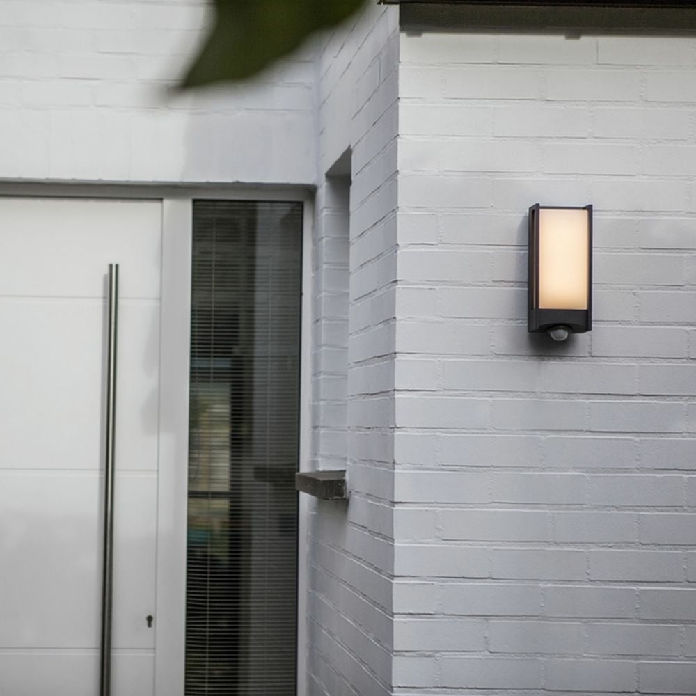 LED Außenwandleuchte Qubo aus Aluminiumdruckguss in Anthrazit mit Beweg...  | Lutec | 5193002118