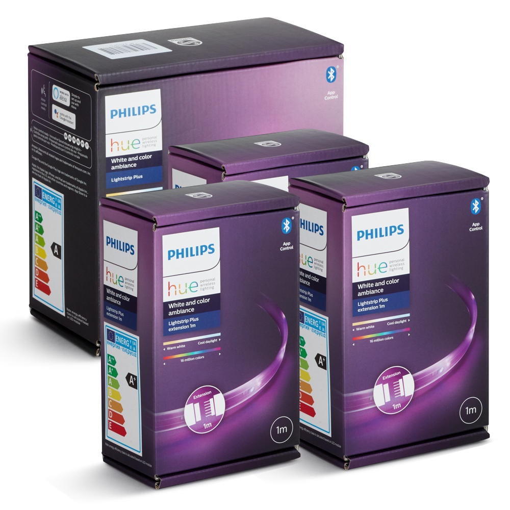 Philips Hue Bluetooth Lightstrip Plus White & Color Ambiance 2m Basis Set + 3m Erweiterung