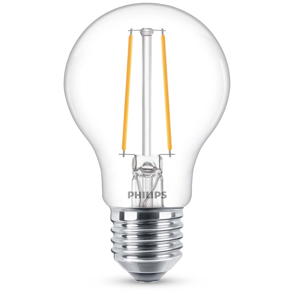 Philips LED Lampe ersetzt 15W, E27 Standardform A60, klar, warmweiß, 470 Lumen, nicht dimmbar, 1er Pack