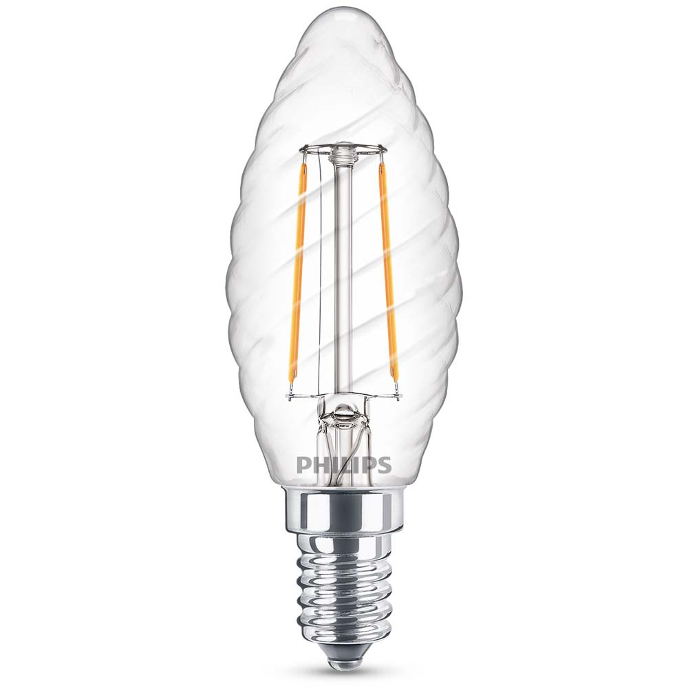 Philips LED Lampe ersetzt 25W, E14 Kerzeform ST35, klar, warmwei, 250 Lumen, nicht dimmbar, 1er Pack