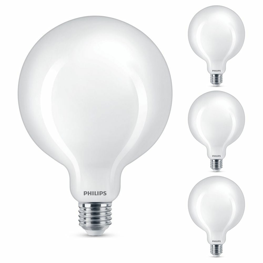 Philips LED Lampe ersetzt 60W, E27 Globe G93, wei, warmwei, 806 Lumen, nicht dimmbar, 4er Pack