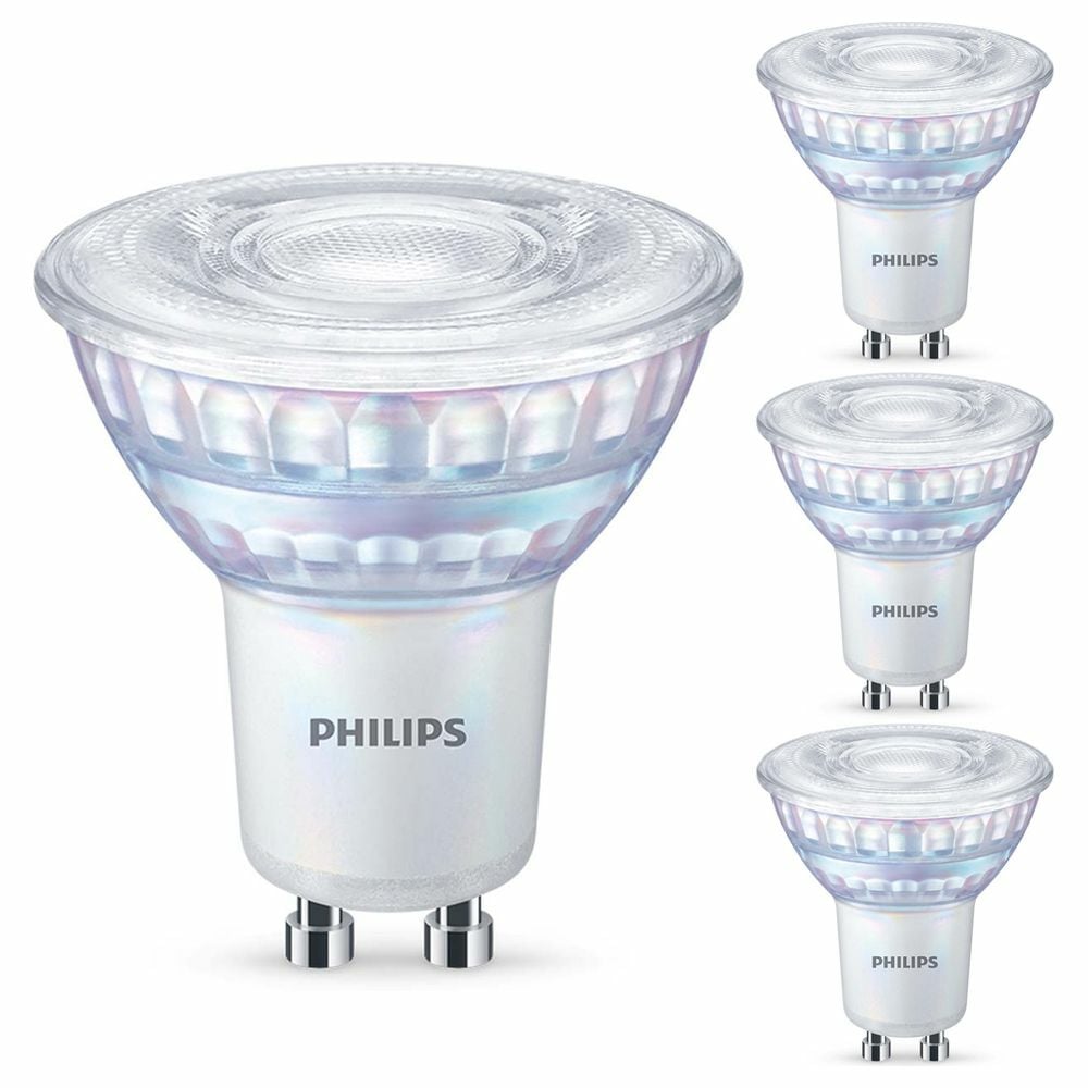 Philips LED WarmGlow Lampe ersetzt 80W, GU10 Reflektor PAR16, warmwei, 575 Lumen, dimmbar, 4er Pack
