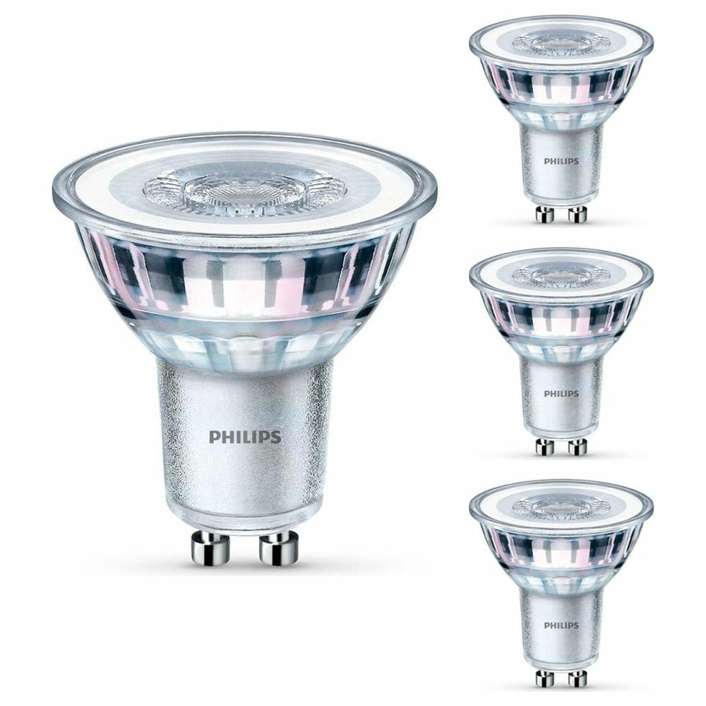 Philips LED Lampe ersetzt 50W, GU10 Reflektor PAR16, klar, warmwei, 355 Lumen, nicht dimmbar,  4er Pack