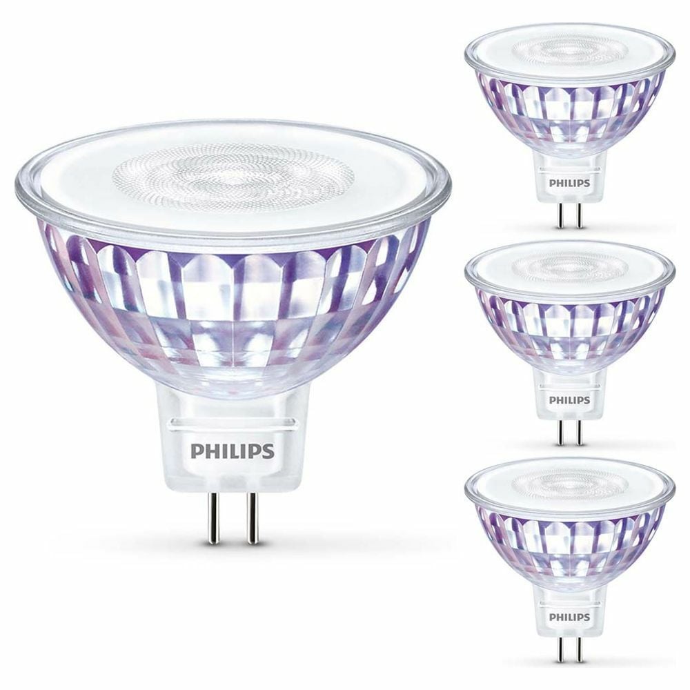 Philips LED Lampe ersetzt 50W, GU5,3 Reflektor MR16, warmwei, 621 Lumen, nicht dimmbar, 4er Pack