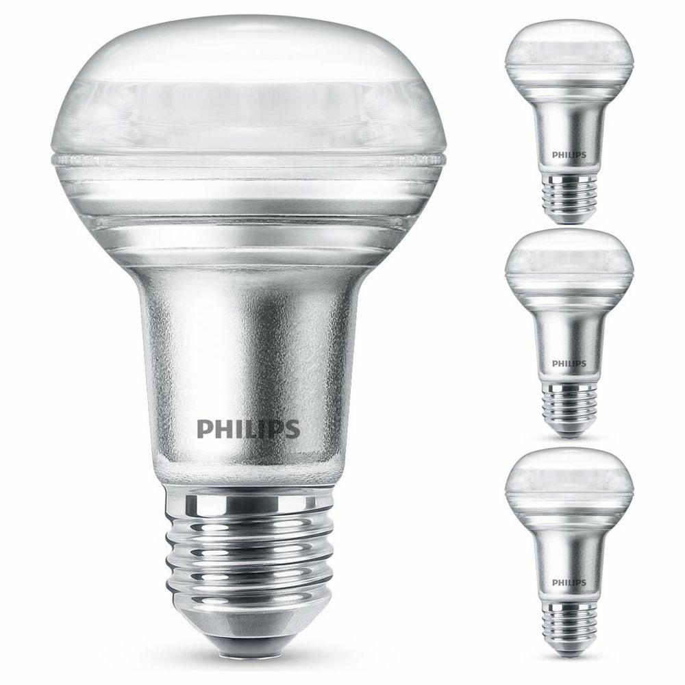 Philips LED Lampe ersetzt 60W, E27 Reflektor R63, warmwei, 345 Lumen, dimmbar, 4er Pack