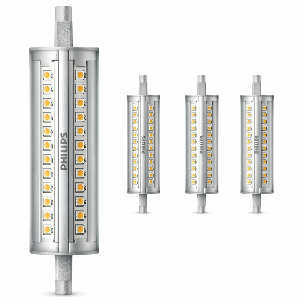 Philips LED Lampe ersetzt120W, R7s Rhre R7s-118 mm, warmwei, 2000 Lumen, dimmbar, 4er Pack