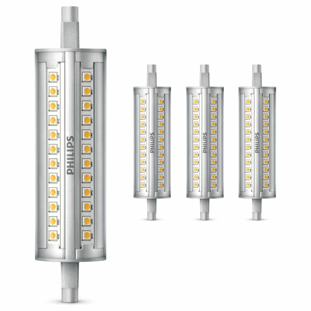 Philips LED Lampe ersetzt 100W, R7s Rhre R7s-118 mm, warmwei, 1600 Lumen, dimmbar, 4er Pack