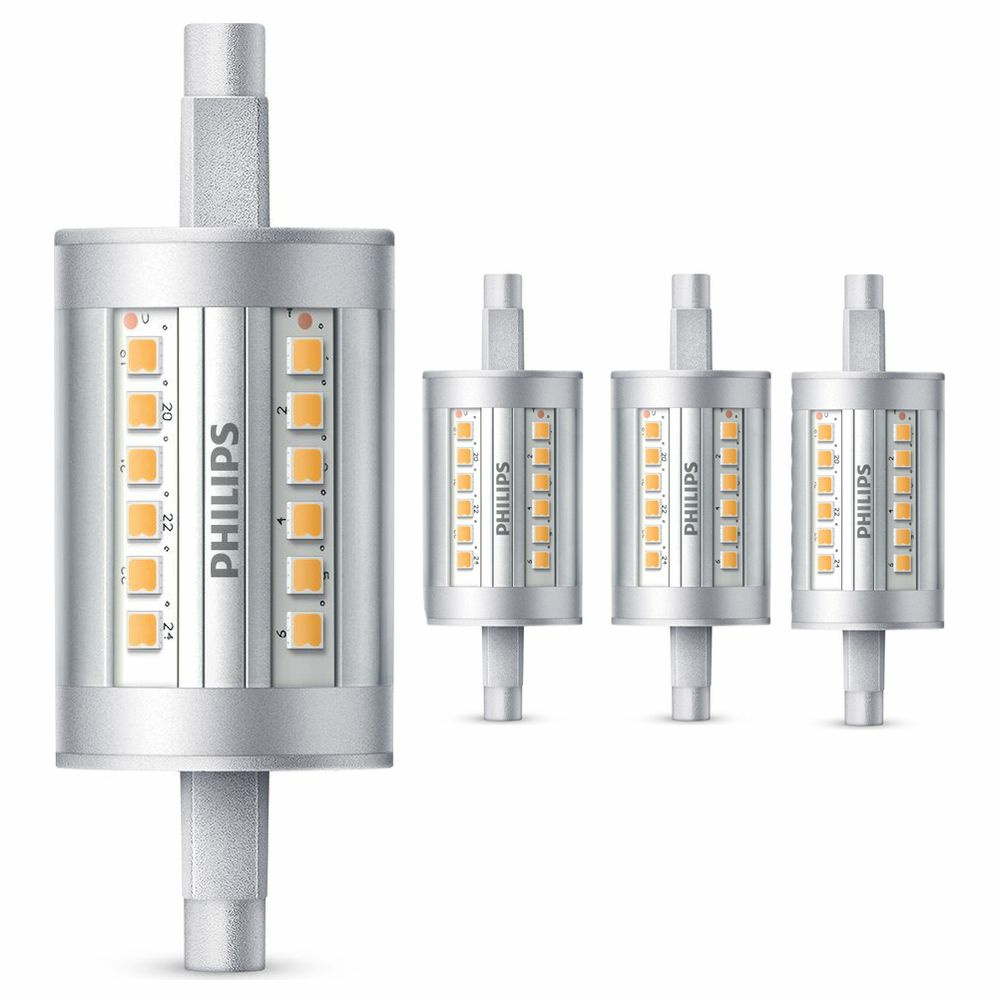 Philips LED Lampe ersetzt 60W, R7s Rhre R7s-78 mm, warmwei, 950 Lumen, nicht dimmbar, 4er Pack