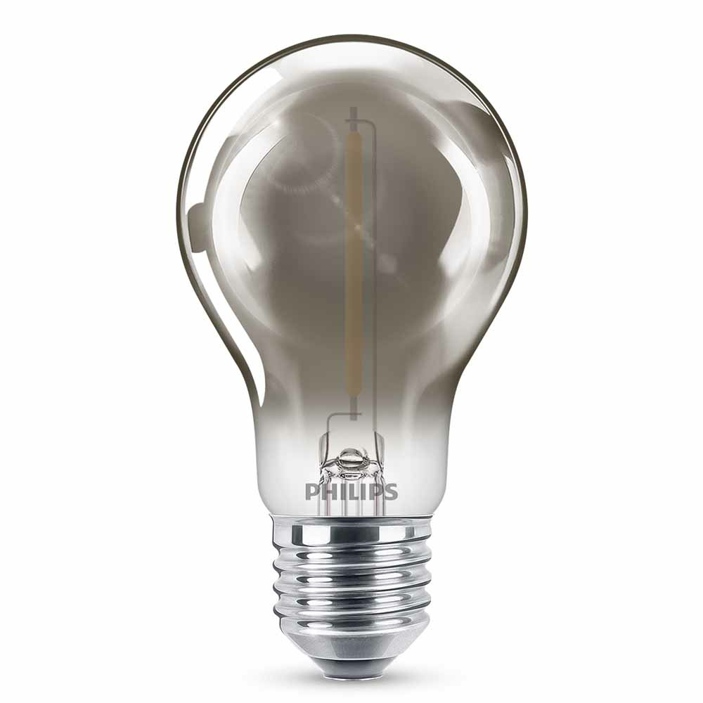 Philips LED Lampe ersetzt 11W, E27 Standardform A60, Grau, warmwei, 136 Lumen, nicht dimmbar