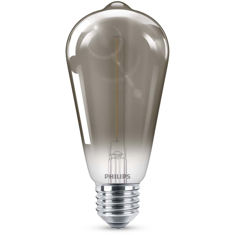 Philips LED Lampe ersetzt 11W, E27 Edisonform ST64, grau, warmwei, 136 Lumen, nicht dimmbar