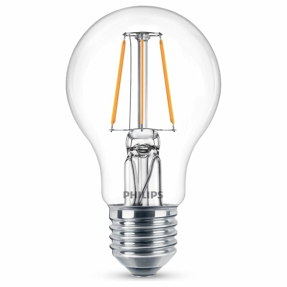 Philips LED Lampe ersetzt 40W, E27 Standardform A60, klar, warmwei, 470 Lumen, nicht dimmbar