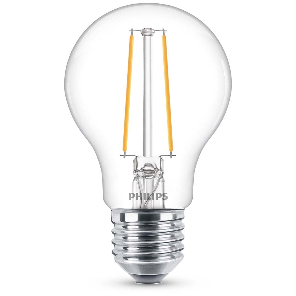 Philips LED Lampe ersetzt 15W, E27 Standardform A60, klar, warmwei, 470 Lumen, nicht dimmbar