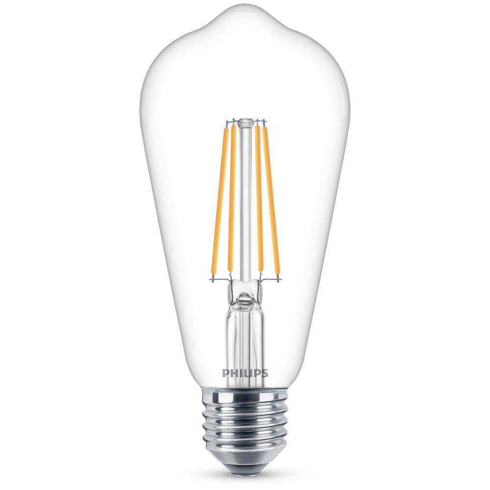Philips LED Lampe ersetzt 60W, E27 Edisonform ST64, klar, warmwei, 806 Lumen, nicht dimmbar