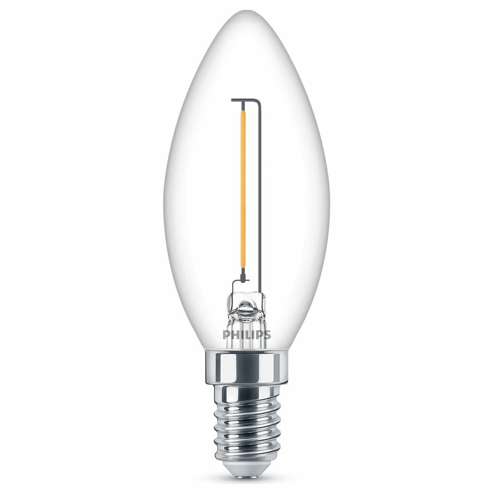 Philips LED Lampe ersetzt 15W, E14 Kerze B35, klar, warmwei, 136 Lumen, nicht dimmbar
