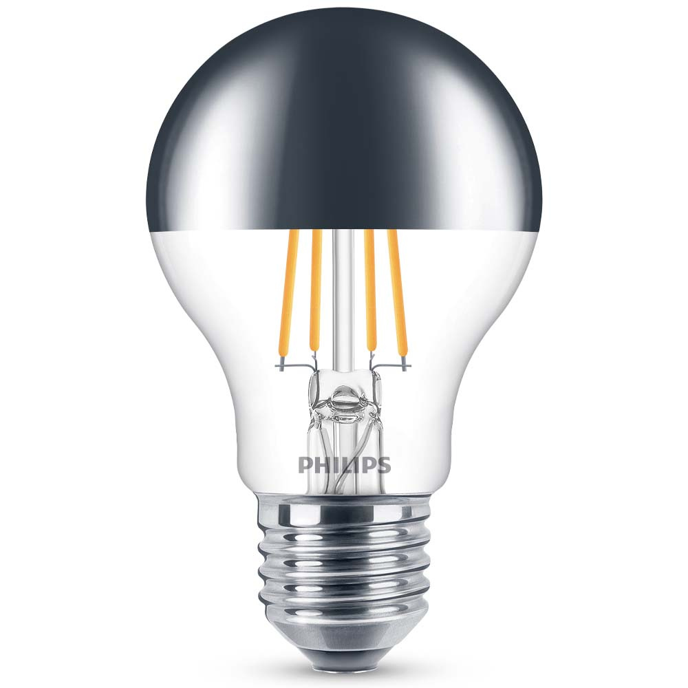 Philips LED Lampe ersetzt 50W, E27 Standardform A60, Kopfspiegel, warmwei, 650 Lumen, dimmbar