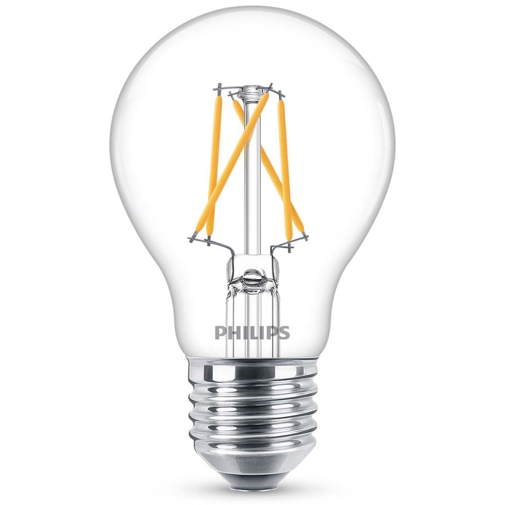 Philips LED SceneSwitch Lampe ersetzt 60W, E27 Standardform A60, klar -Filament, Dimmen ohne Dimmer
