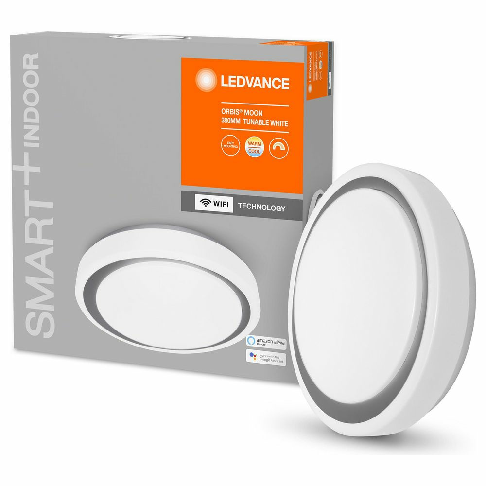SMART+ LED Deckenleuchte in Weiß und Grau 24W 2500lm 380mm