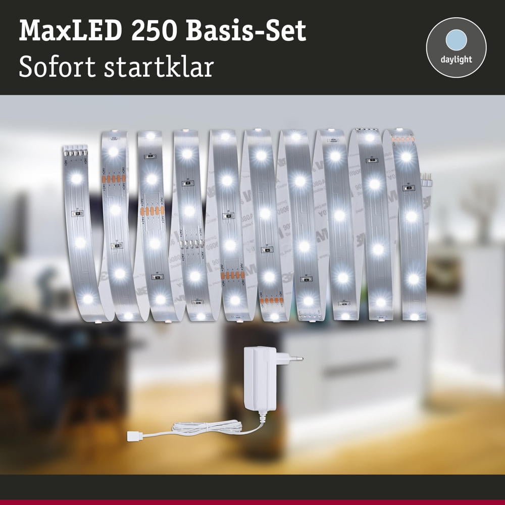 LED Strip MaxLED Starterset in Silber 12W 900lm 6500K 3000mm | Paulmann |  79856