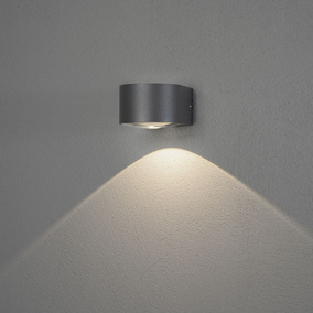 LED Wandleuchte Gela in Dunkelgrau 6W 550lm IP54