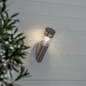 LED Solar Wandleuchte Marbella in Silber IP44