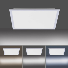 LED Deckenleuchte Flat in Silber und Wei 28W 2800lm