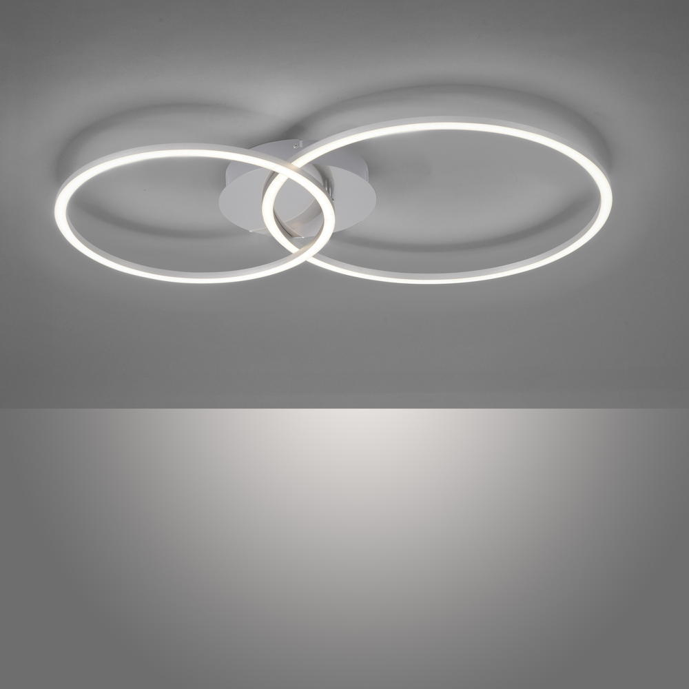 LED Deckenleuchte Ivanka in Silber 2x 12W 2880lm