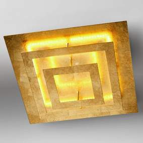 LED Deckenleuchte Square in Blattgold 27W 2200lm
