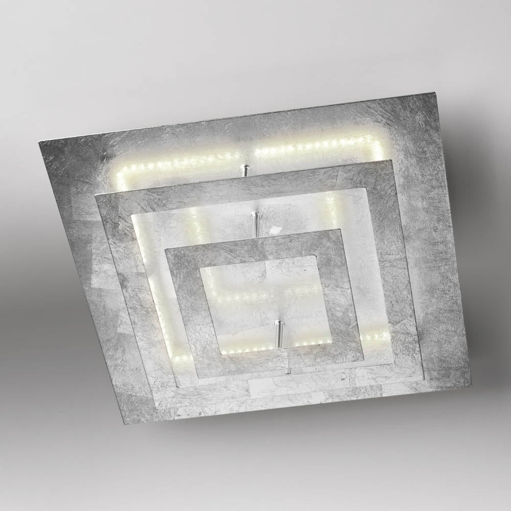 LED Deckenleuchte Square in Blattsilber 27W 2200lm
